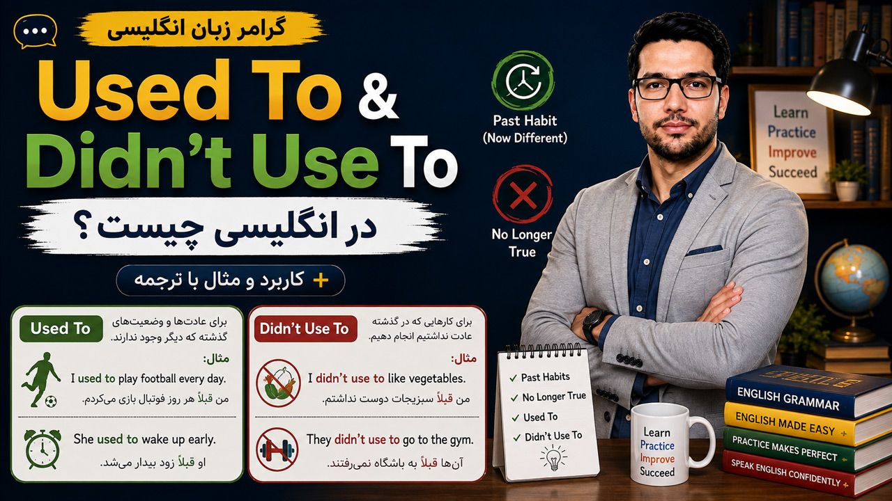 Used To و Didn’t Use To در انگلیسی چیست؟ + کاربرد و مثال با ترجمه